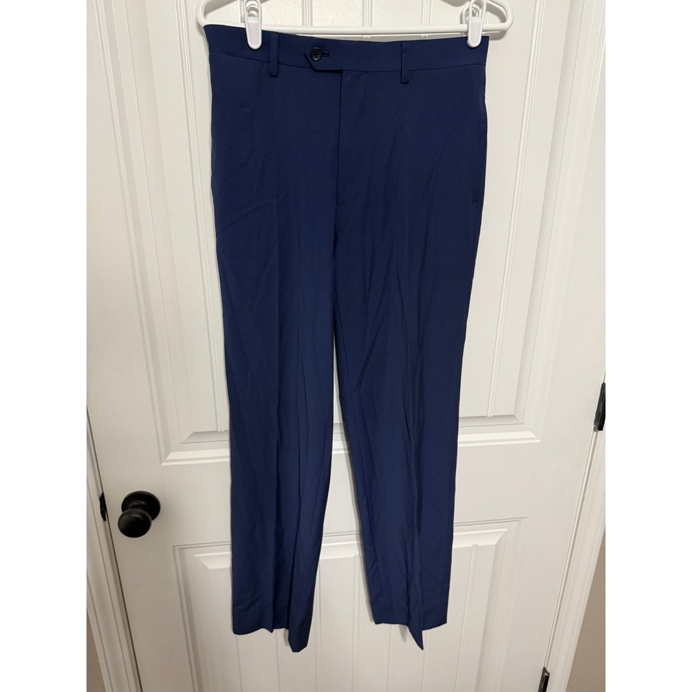 Tommy Hilfiger Dress Pants Mens 28x30 Navy Blue Flat Front Trousers EUC